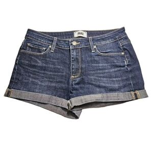 Paige Jimmy Jimmy Shorts Size 27 Mid Rise Stretch Blue Summer Denim Jean Shorts